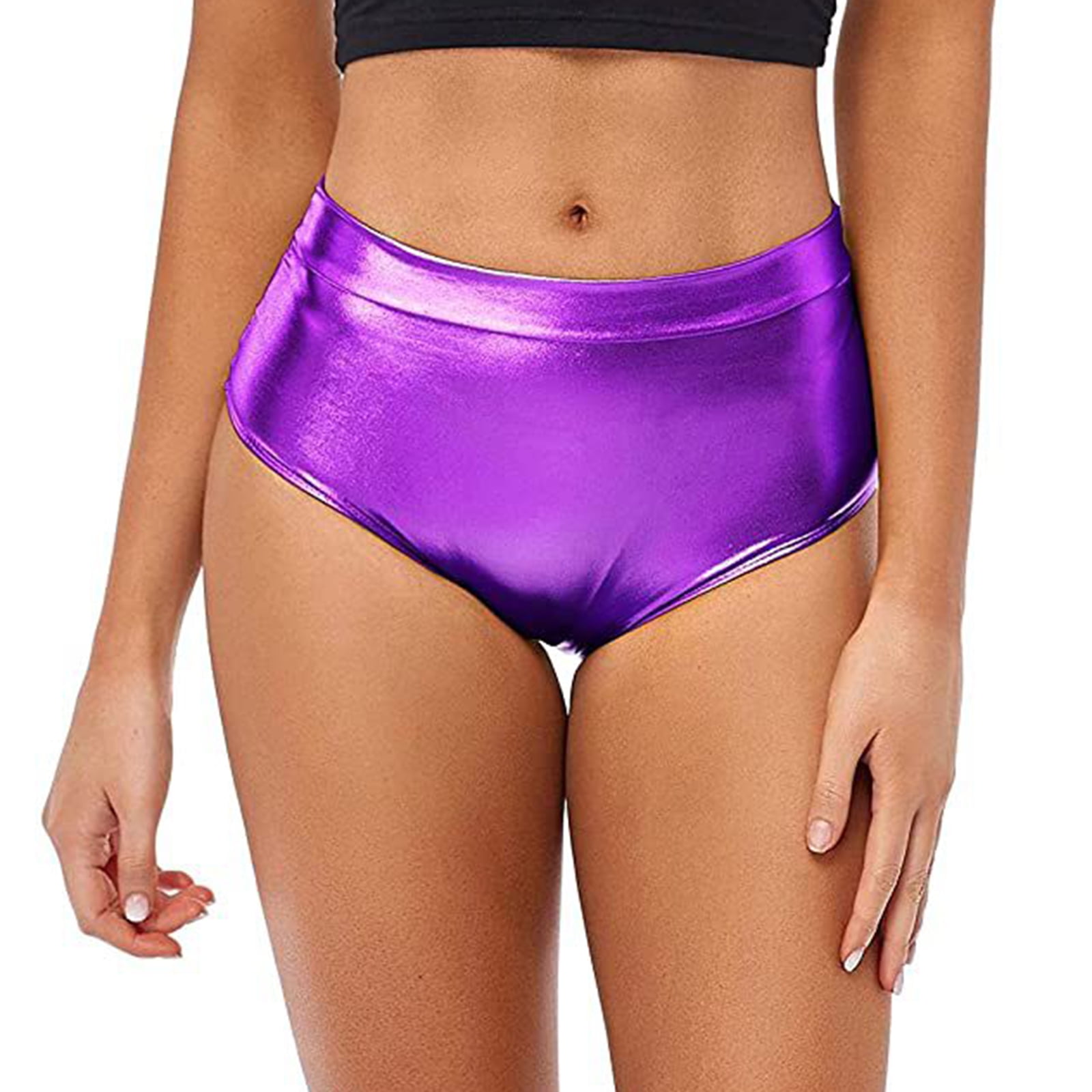 Alvivi Womens Low Rise Shiny Metallic Booty Shorts Panties Hot Pants