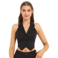 thumbnail image 1 of Alvivi Womens Notched Lapel Backless Button Suit Vest Waistcoat Work Office Business Vest Black XXL, 1 of 7