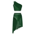 thumbnail image 1 of Alvivi Womens Rhinestones Lyrical Dance Costume Lady Samba Latin Dance Dress Ballroom Dancewear Green M, 1 of 7