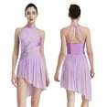 thumbnail image 1 of Alvivi Womens Shiny Rhinestones Halter Figure Ice Skating Dress Lyrical Ballet Dance Costume Skirted Leotard Light Purple XL, 1 of 7