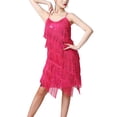 thumbnail image 1 of Alvivi Womens Shiny Sequins Tassels Flapper Dress 1920s Cocktail Party Latin Dance Dress Hot Pink XXL, 1 of 5