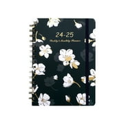 Alvkcefs 2024 Personalized Weekly And Monthly Planner PLANNER Coil Notebook Spiral Weekly Planner Flower Schedule English Diary