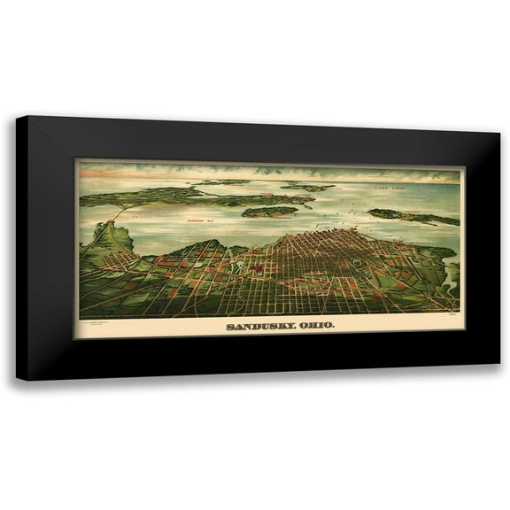 Alvord 14x9 Black Modern Framed Museum Art Print Titled - Sandusky Ohio - Alvord 1898