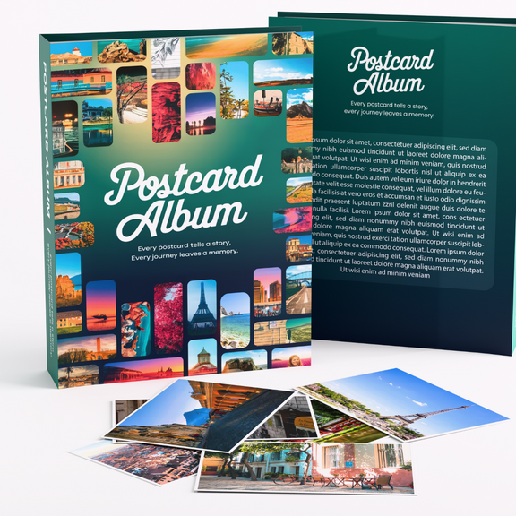 Alvorn Postcard Album Display Album for 100-200 Postcards - 50 Inbound Sheets - hold up to 4 Postcards Each 6" x 4"