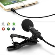 Alvoxcon Lavalier Microphone, Lapel Condenser Mic for Phone, SLR Camera, Computer