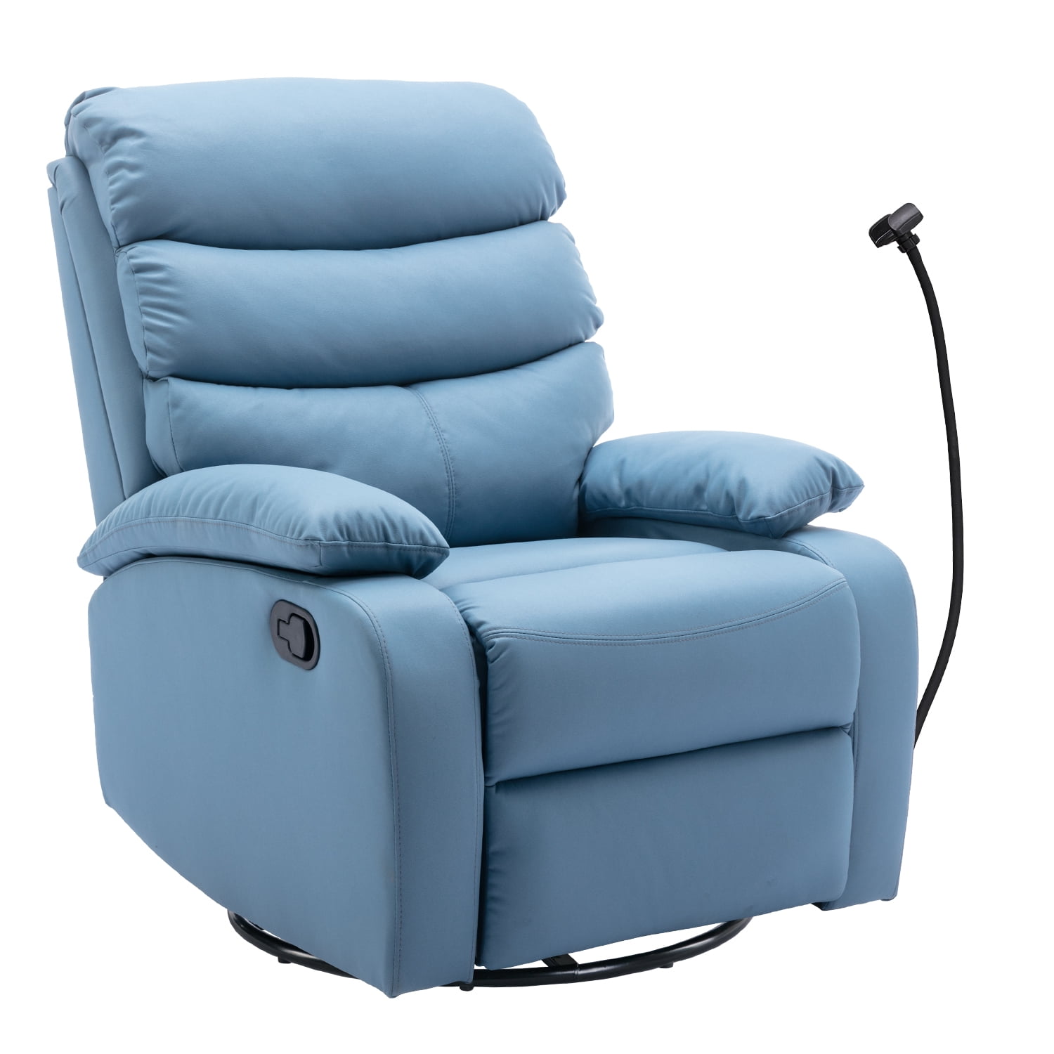 Alwalue Manual Glider Swivel Rocker Recliner with Tech Cloth, Single ...