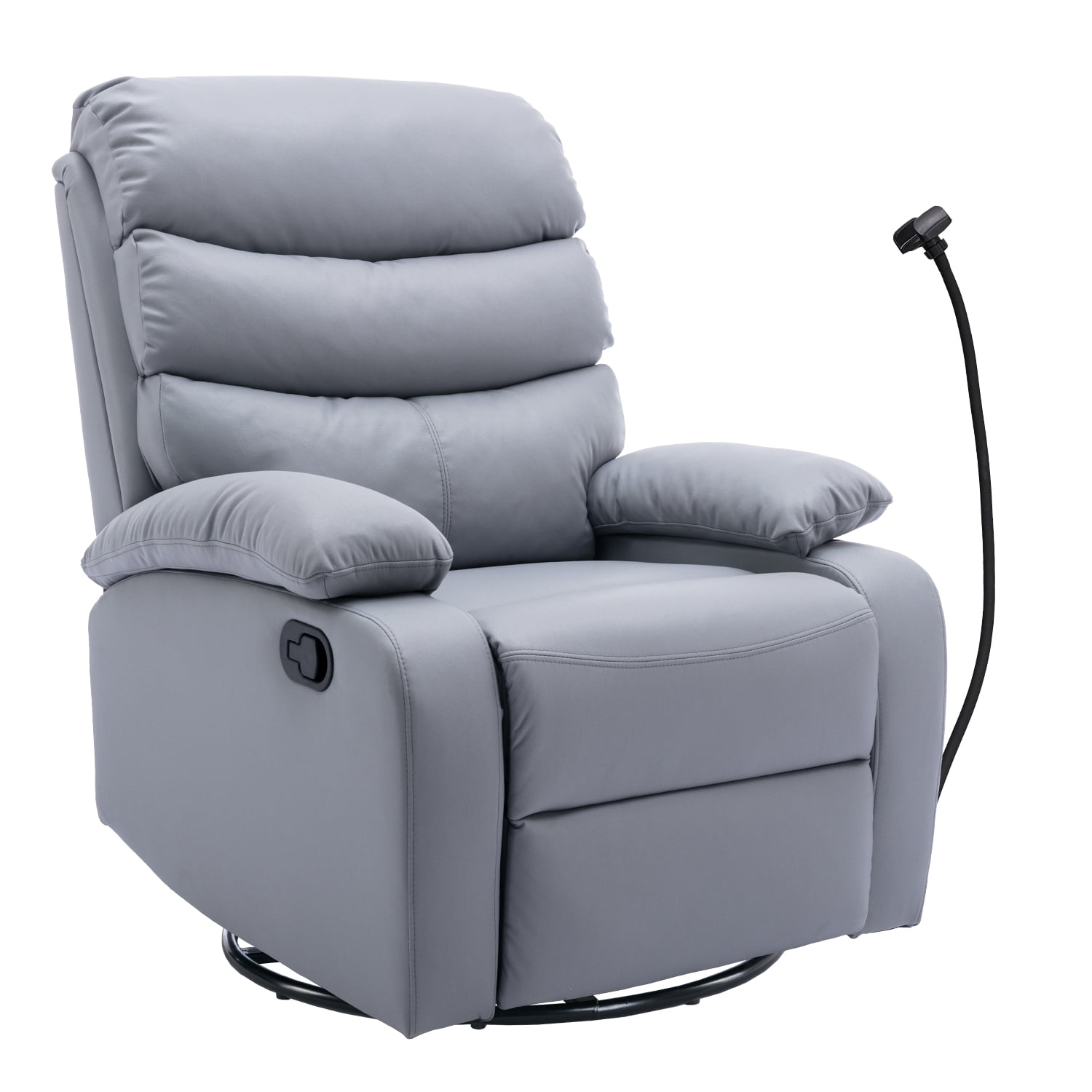 Alwalue Manual Swivel Glider Rocker Recliner Chairs with Tech Cloth