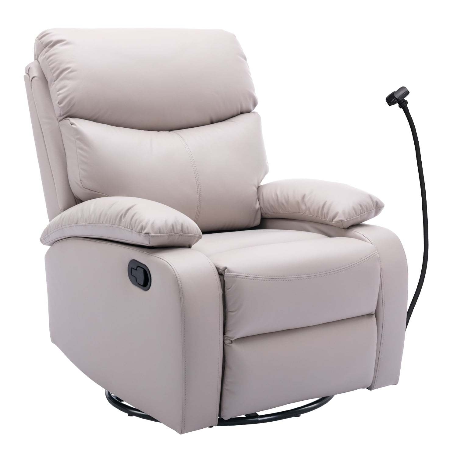 Alwalue Manual Swivel Rocker Recliner Chairs with Tech Cloth