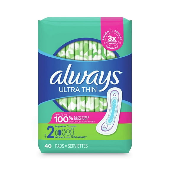Always 59874 Super Long 10 Hour Ultra Thin Pads (6/Carton)