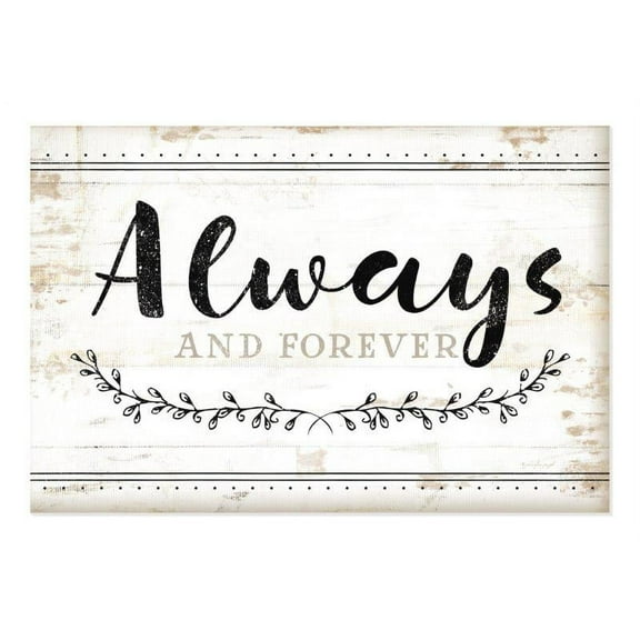 Always And Forever Rustic Wood Shiplap Style Wall Sign