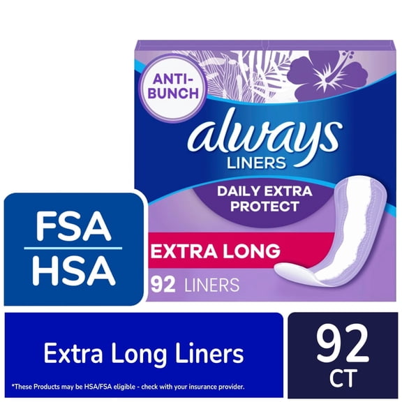 Always Anti-Bunch Xtra Protection Extra Long Daily Liners 92 count