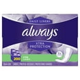 thumbnail image 1 of Always Anti-Bunch Xtra Protection Daily Liners, Long, Unscented (200 ct.), 1 of 5