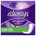 thumbnail image 1 of Always Anti-Bunch Xtra Protection Daily Liners, Unscented, Long, 200 ct., 1 of 8