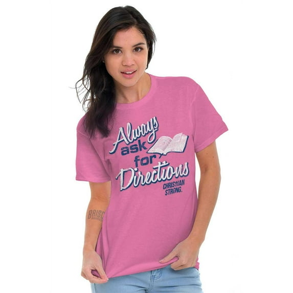 Always Ask For Directions Bible Women's Graphic T Shirt Tees Brisco Brands M