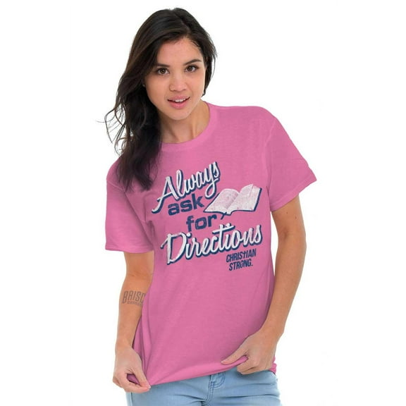 Always Ask For Directions Bible Women's Graphic T Shirt Tees Brisco Brands M
