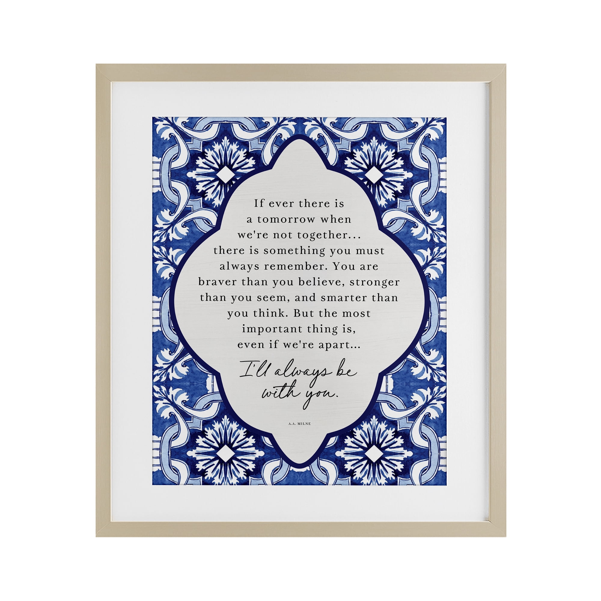 Always Be With You Inspiration Birch Framed Print Under Glass, design by Lettered and Lined