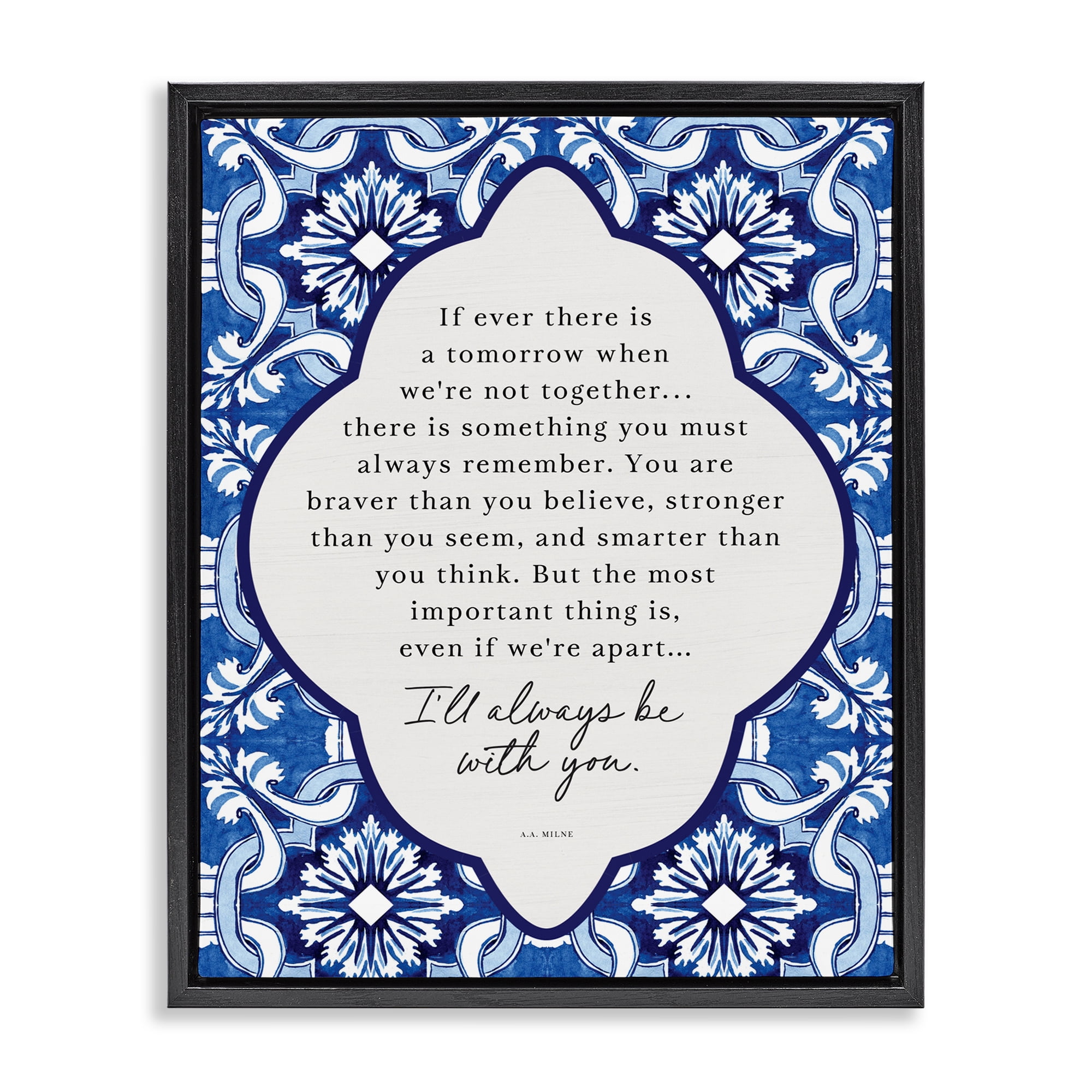 Always Be With You Inspiration Black Framed Floater Canvas Wall Art, design by Lettered and Lined