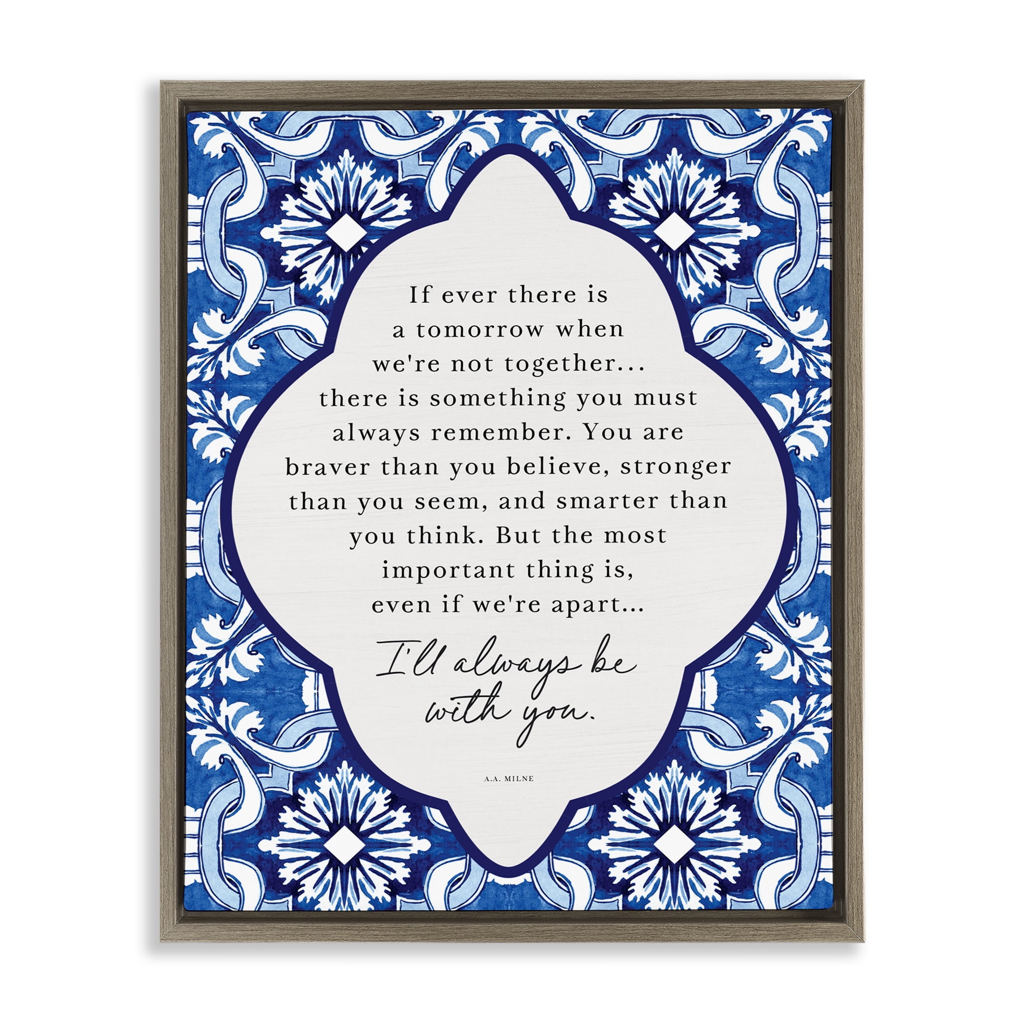 Always Be With You Inspiration Brown Framed Floater Canvas Wall Art, design by Lettered and Lined