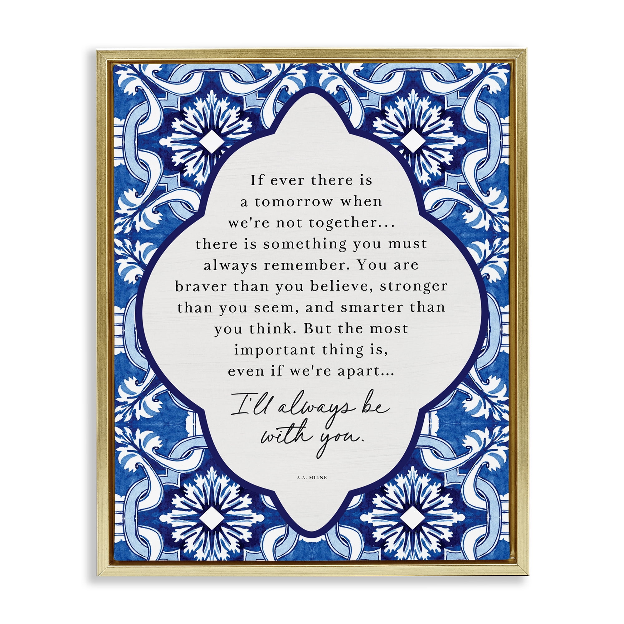 Always Be With You Inspiration Gold Framed Floater Canvas Wall Art, design by Lettered and Lined
