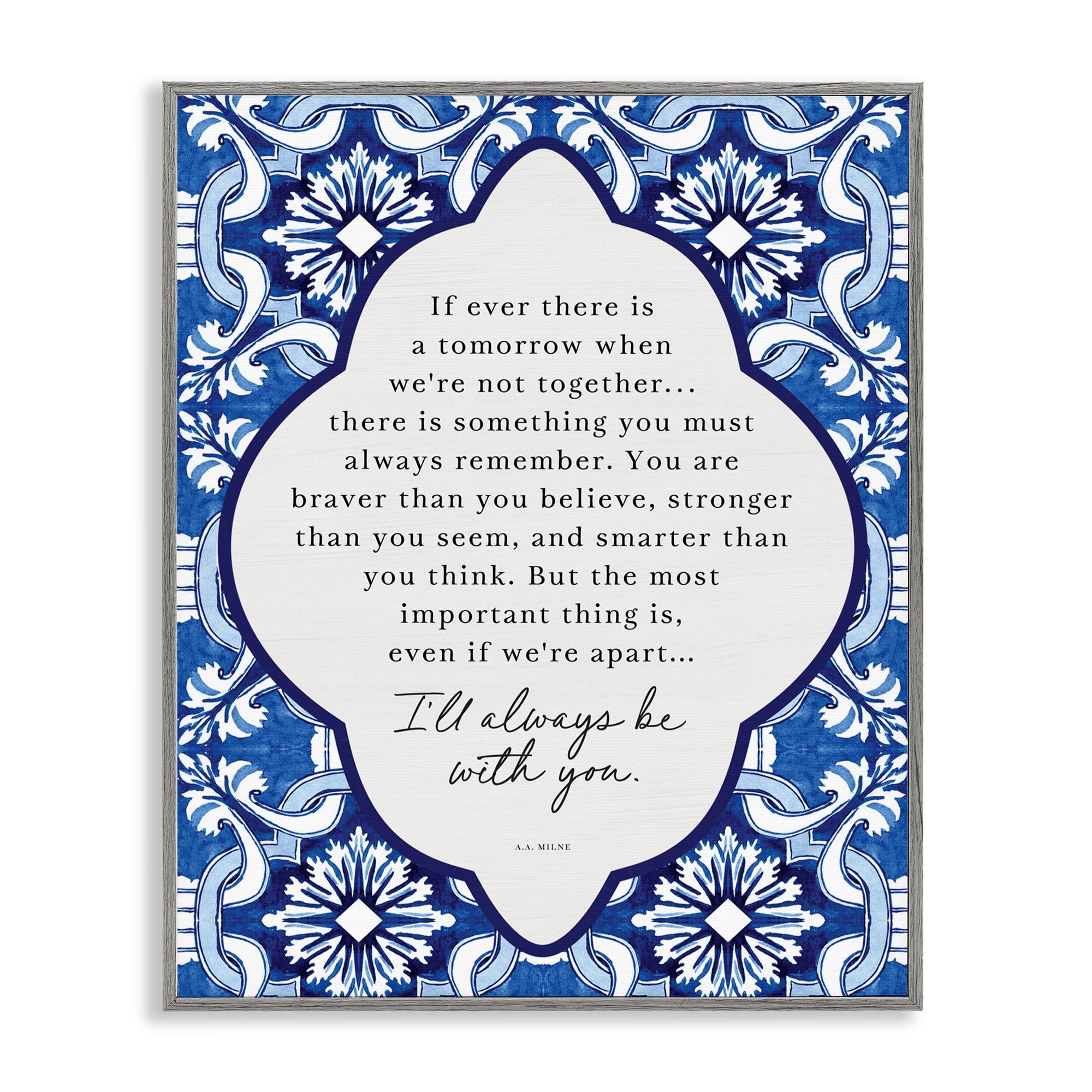 Always Be With You Inspiration Gray Framed Giclee Art, design by Lettered and Lined