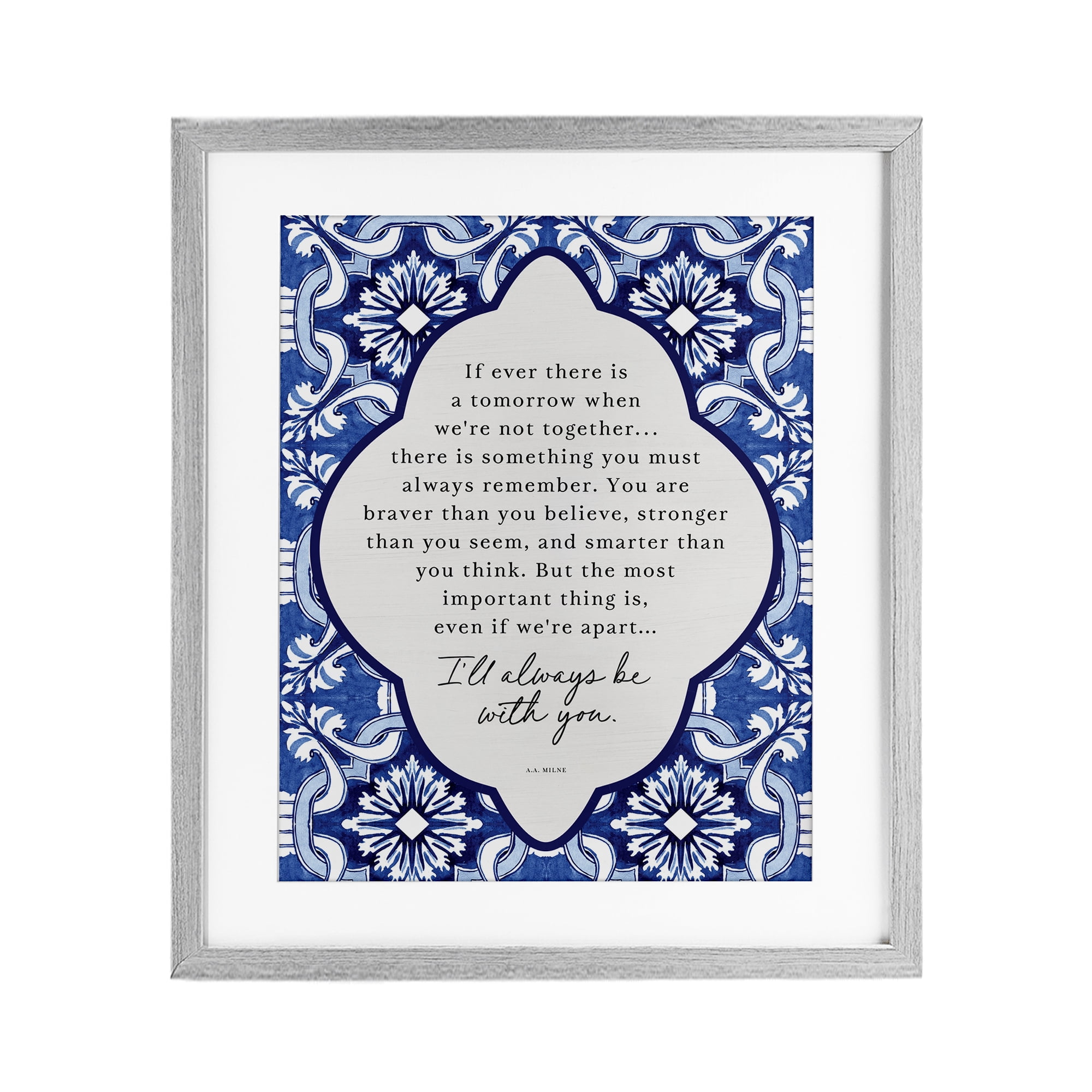 Always Be With You Inspiration Gray Framed Print Under Glass, design by Lettered and Lined