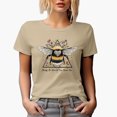 thumbnail image 1 of Always Be Your Own Queen Bee Art Merch Gift, Tan T-Shirt, Medium, 1 of 5