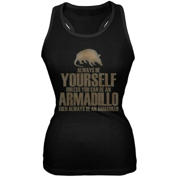 Always Be Yourself Armadillo Black Juniors Soft Tank Top