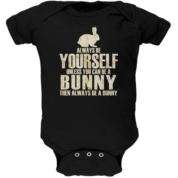 Always Be Yourself Bunny Black Soft Baby One Piece - 18 month