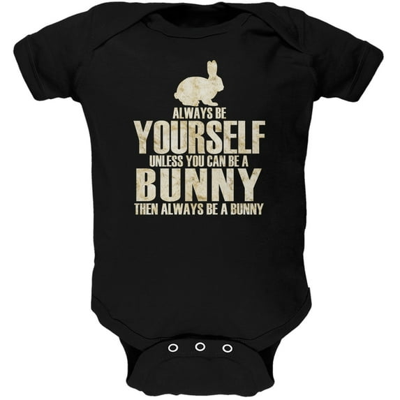Always Be Yourself Bunny Black Soft Baby One Piece - 6 month