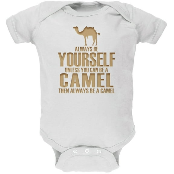 Always Be Yourself Camel White Soft Baby One Piece - 18 month