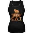 thumbnail image 1 of Always Be Yourself Cat Black Juniors Soft Tank Top - Large, 1 of 1