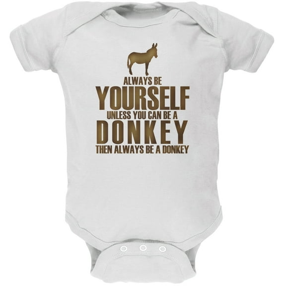 Always Be Yourself Donkey White Soft Baby One Piece - 24 month