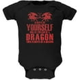 thumbnail image 1 of Always Be Yourself Dragon Black Soft Baby One Piece - 3 month, 1 of 1
