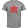 thumbnail image 1 of Always Be Yourself Dragon Heather Grey Adult T-Shirt - Large, 1 of 1