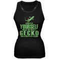 thumbnail image 1 of Always Be Yourself Gecko Black Juniors Soft Tank Top, 1 of 1