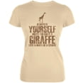 thumbnail image 1 of Always Be Yourself Giraffe Cream Juniors Soft T-Shirt, 1 of 1