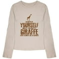 thumbnail image 1 of Always Be Yourself Giraffe Youth Girls Long Sleeve T Shirt Cream YSM, 1 of 1