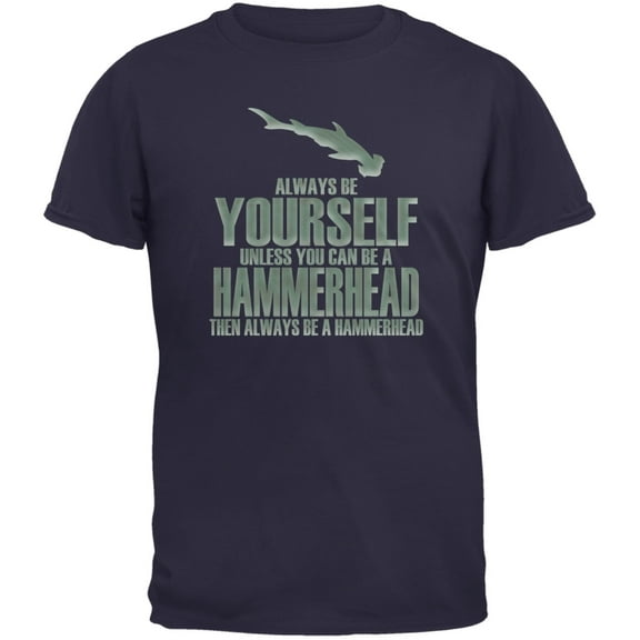 Always Be Yourself Hammerhead Shark Navy Youth T-Shirt - Small(6/8)