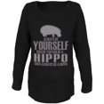 thumbnail image 1 of Always Be Yourself Hippo Maternity Soft Long Sleeve T Shirt, 1 of 1