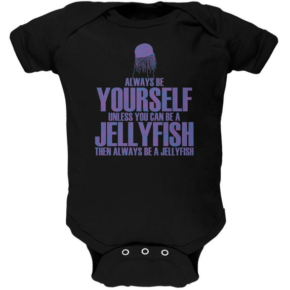 Always Be Yourself Jellyfish Black Soft Baby One Piece - 6 month