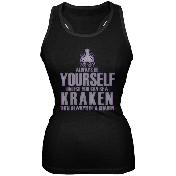 Always Be Yourself Kraken Black Juniors Soft Tank Top