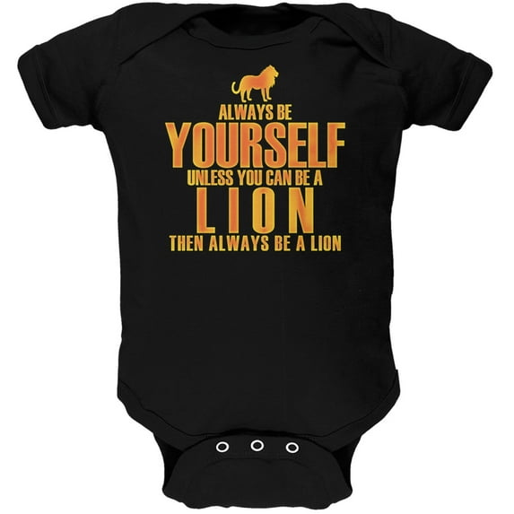 Always Be Yourself Lion Black Soft Baby One Piece - 12 month