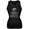 thumbnail image 1 of Always Be Yourself Manatee Black Juniors Soft Tank Top, 1 of 1