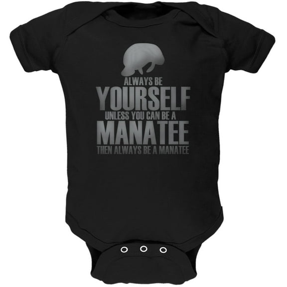Always Be Yourself Manatee Black Soft Baby One Piece - 3 month