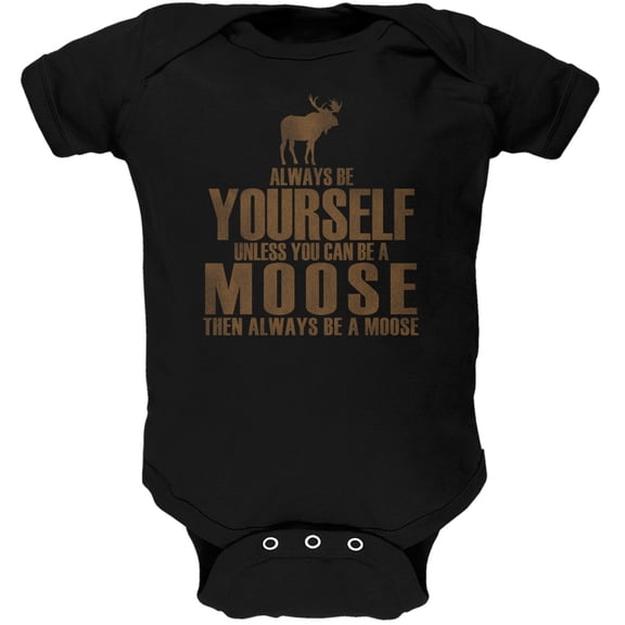 Always Be Yourself Moose Black Soft Baby One Piece - 24 month