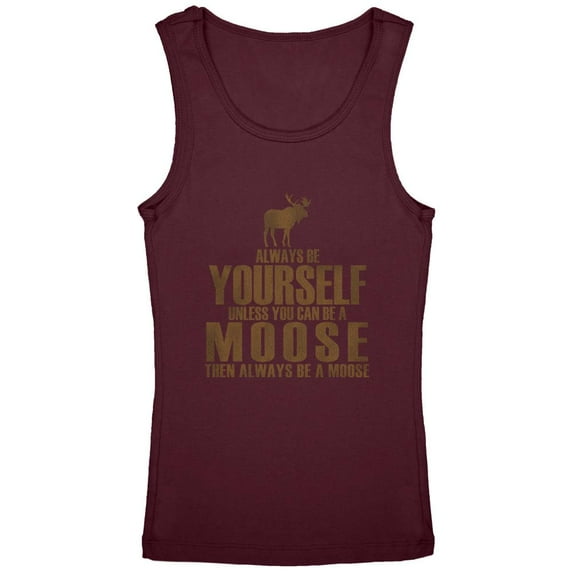 Always Be Yourself Moose Youth Girls Tank Top Burgundy YSM