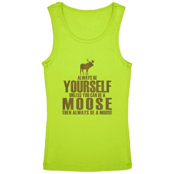 Always Be Yourself Moose Youth Girls Tank Top Lime YSM