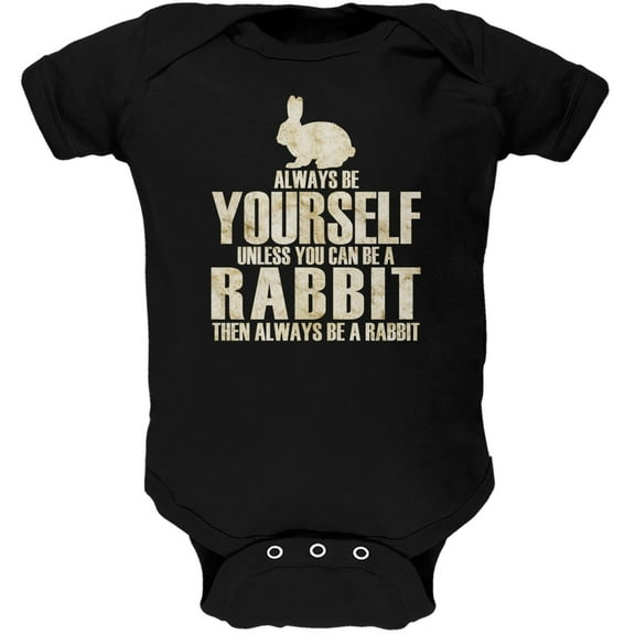 Always Be Yourself Rabbit Black Soft Baby One Piece - 3 month