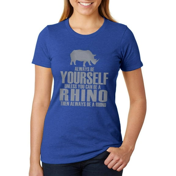 Always Be Yourself Rhino Juniors Soft Heather T Shirt Heather Royal 2XL
