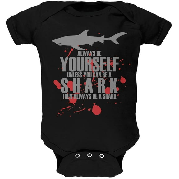 Always Be Yourself Shark Bloody Black Soft Baby One Piece - 18-24 months